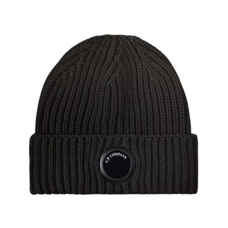 C.P. Company C.p. Company, Accessoires, Heren, Zwart, ONE Size, Wol, Extrafine Merino Wol Beanie