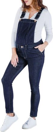 Cache Coeur Sharon denim maternity overalls in Dark Blue at Nordstrom, Size X-Large