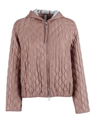 Duno Geometric Quilted Hooded Quilted Down Jacket