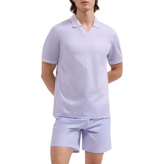 Bugatchi Kai Palm Print Swim Trunks in Lavender at Nordstrom, Size Xx-Large