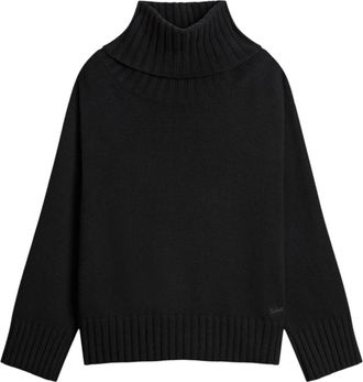 Woolrich 5GG Cozy Woll Turtleneck - Dames - Coltruien - Zwart - XS - Wol - Truien & Vesten