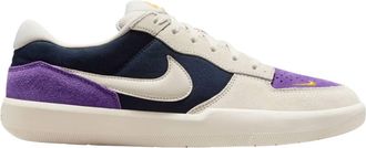 Nike Mens Force 58 Suede Skate Shoes In Obsidian/light Orewood Brown-Wild Grape