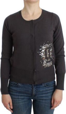 John Galliano Paarse Wollen Gekleurde Sequins Cardigan Brei Trui