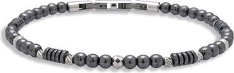Eye Candy Los Angeles Storm Hematite Beaded Bracelet in Silver at Nordstrom Rack