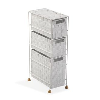 VERSA Mueble de ba&ntilde;o con 3 cajones en metal y nylon blanco