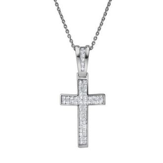LuvMyJewelry Seraphyne 1 Ct Cross 14K Gold Diamond Pendant in 14K White Gold at Nordstrom