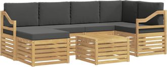 vidaXL Conjunto De Sof&aacute;s De Exterior 7 Uds. Blanco Y Antracita Vidaxl