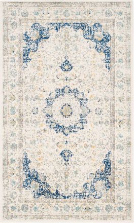 Safavieh Alfombra transicional de polipropileno blanco/azul, 122 x 183 cm