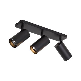 QAZQA Qazqa Plaf&oacute;n Moderno Negro 3 Luces Gu10 70mm - Jeana Luxe