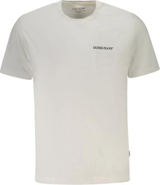 Guess Witte Katoenen Heren T-Shirt - Heren - T-shirts - Wit - XS - Katoen - Tops