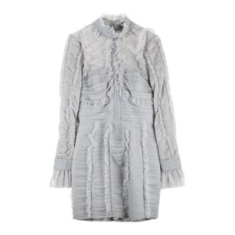 Elisabetta Franchi Short Dresses, female, Gray, Size: XS Tubino in tulle