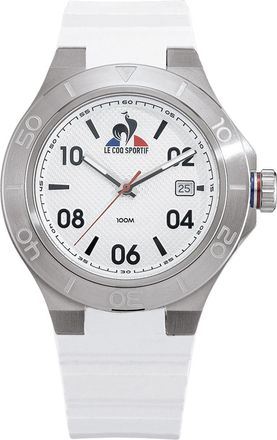 Le Coq Sportif Mens Accessories Integrated Plastic Strap Digital Watch in White/Grey - One Size