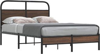 vidaXL Giroletto senza Materasso Rovere Marrone 120x190 cm Truciolato - Vidaxl