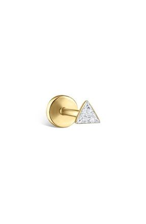 Maria Tash Diamond Triangle Single Stud Earring in Yellow Gold at Nordstrom, Size 3