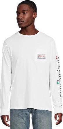 Vineyard Vines Christmas By Par Long Sleeve T-Shirts Mens T Shirt White Cap : 2XL, Cotton