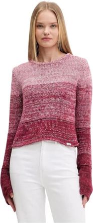 Guess Cropped Sweater - Dames - Ronde hals truien - Roze - M - Katoen - Truien & Vesten