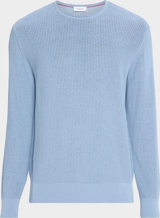 Ferragamo Men & apos;s Viscose and Cotton Rib Round-Neck Sweater