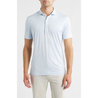Johnnie-O Seymour Stripe Featherweight Performance Polo in Kona at Nordstrom, Size Xx-Large