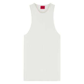 HUGO BOSS Hugo, Sleeveless Tops, female, Beige, Size: XS Sarepla Rib Top