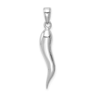 Diamond2Deal 14k Gold Large 3D Italian Horn Pendant