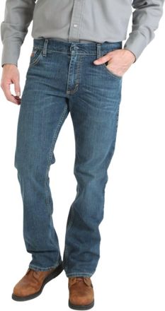 Wrangler Fire Resistant Retro Slim Boot Stretch Jeans - Length 35 In Dark Wash