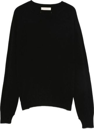 Twinset Trui met geribbelde manchetten - Dames - Ronde hals truien - Zwart - S - Truien & Vesten