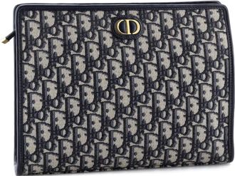 Dior 30 Montaigne Zip Pouch Oblique Canvas Medium clutch bag - Blauw