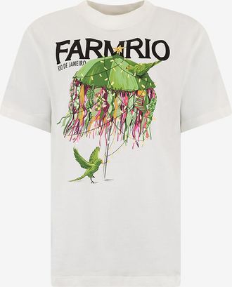 Farm Rio Rundhals-T-Shirt aus bedrucktem Jersey
