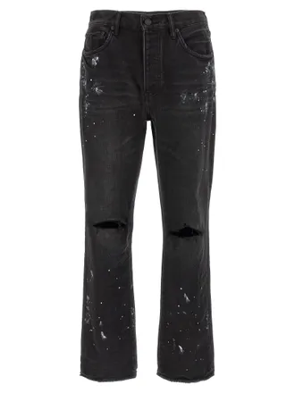 Purple Cotton Straight-Leg Mens Jeans
