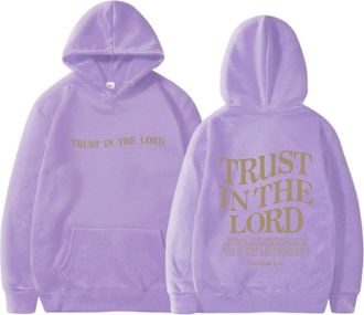 Generic WomenS Hoodies Christian Hoodies Long Sleeve Trust In The Lord Letter Printed Bible Verse Oversized Casual For Women Girls Uk Autumn Winter Sweatshirt