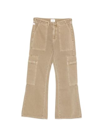 A Gold E Beige Flared High Rise Jeans