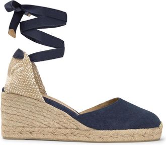 Castaner Carina Espadrille - Dames - Sleehakken - Blauw - 39 EU - Katoen - Schoenen