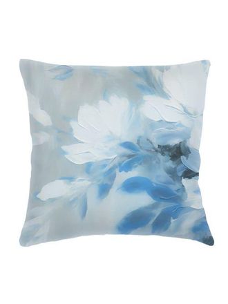Anaya with Love Brushstroke Floral Blue Linen Euro Pillow 26x26 with Down Alternative Insert at Nordstrom