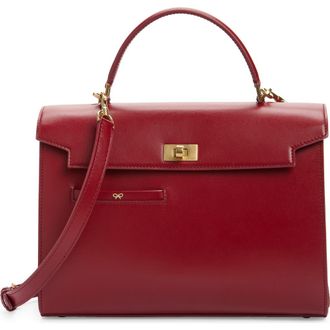 Anya Hindmarch Mortimer Leather Top Handle Bag in Vampire at Nordstrom
