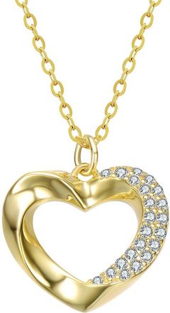 Rachel Glauber 14K Plated Cz Heart Necklace