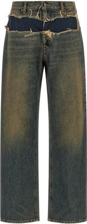 Maison Margiela Jeans met distressed effect - Dames - Loose Fit Jeans - Blauw - 2XS - Katoen - Jeans