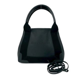 Balenciaga Pre-owned Balenciaga Calfskin Perforated Navy Cabas Tote XS F97DG2G8MO40626K