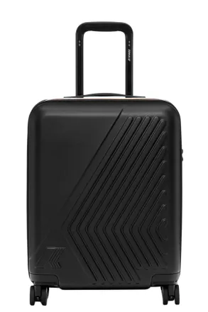 K-Way Black Eudoxie Logo Monogram Embossed Polycarbonate Trolley