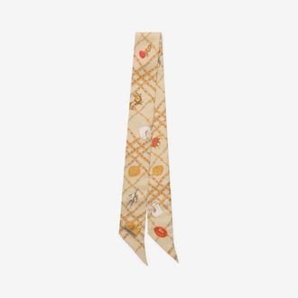 Burberry Skinny Check Charm Silk Scarf