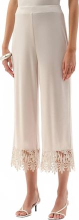 Joseph Ribkoff Guipure Lace Culotte Pants In Moonstone