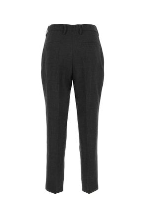 Prada Womens Melange Graphite Wool Pant Ardesia Pantaloni
