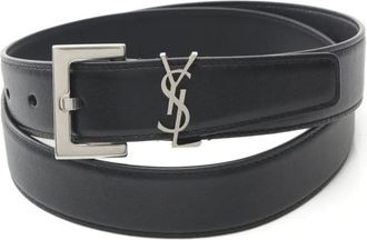 Saint Laurent Cintura Cassandre in pelle 2021 - Nero