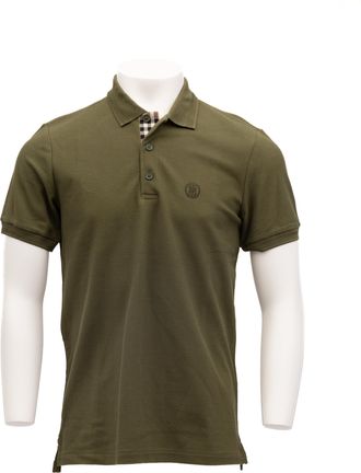 Burberry Olive Cotton Polo Mens Shirt