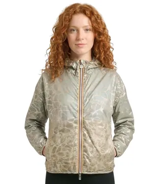 K-Way Beige Printed Hood Jacket