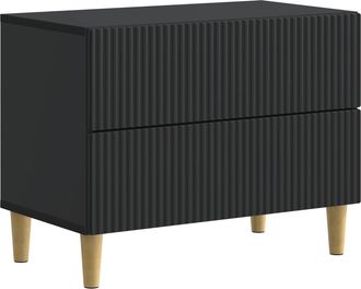 vidaXL Armario De Noche Negro 62 X 34,5 X 48 Cm Madera De Ingenier&iacute;a Vidaxl