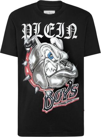 Philipp Plein T-Shirt Ronde Hals Bulldogs - Heren - T-shirts - Zwart - 3XL - Katoen - Tops