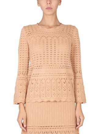 Moschino Intricate Knit Sweater With Flared Sleeves