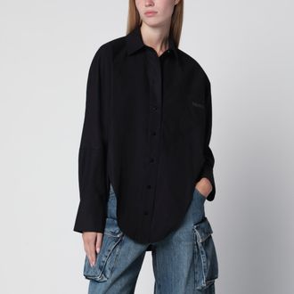 The Attico Camicia in cotone nera con logo