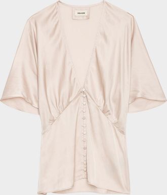 Zadig&Voltaire Thodri Satin Button-Front Blouse