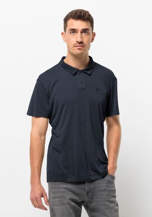 Jack Wolfskin Poloshirt JACK WOLFSKIN PIKEH POLO M, Herren, Gr. S (48), blau (night, blau), OBERSTOFF: 100% POLYESTER, Shirts Poloshirt